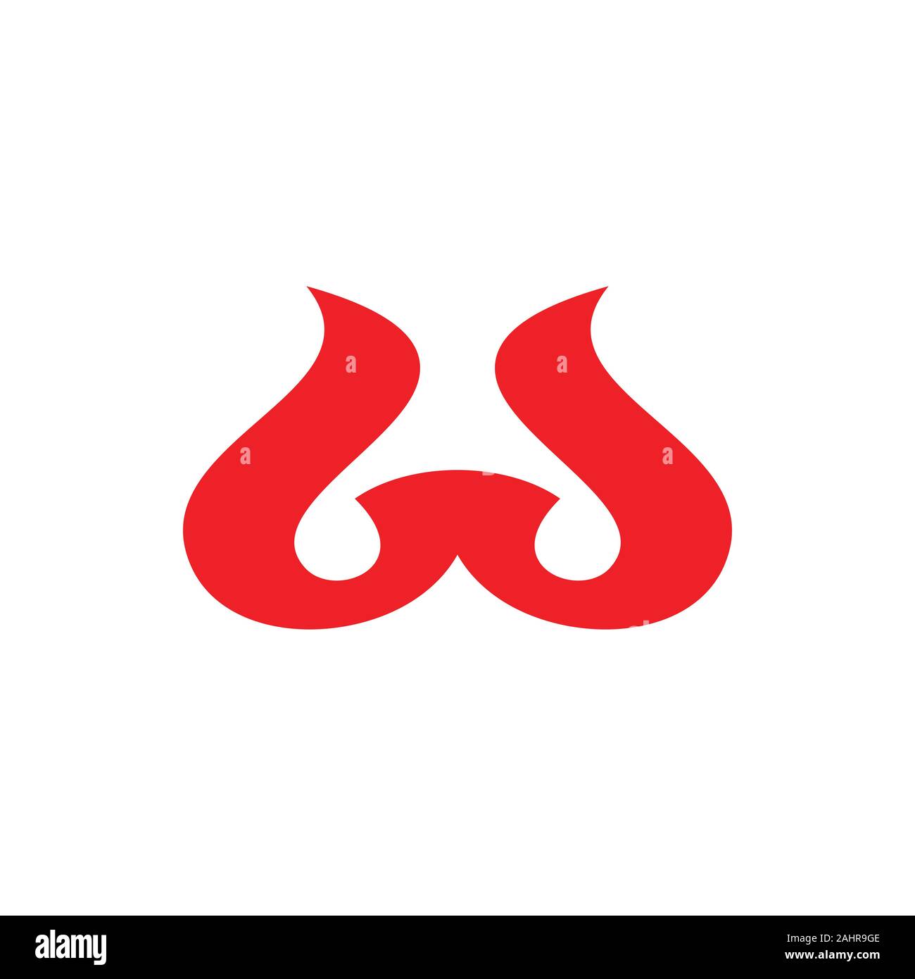 letter ws curves simple logo vector Stock Vector