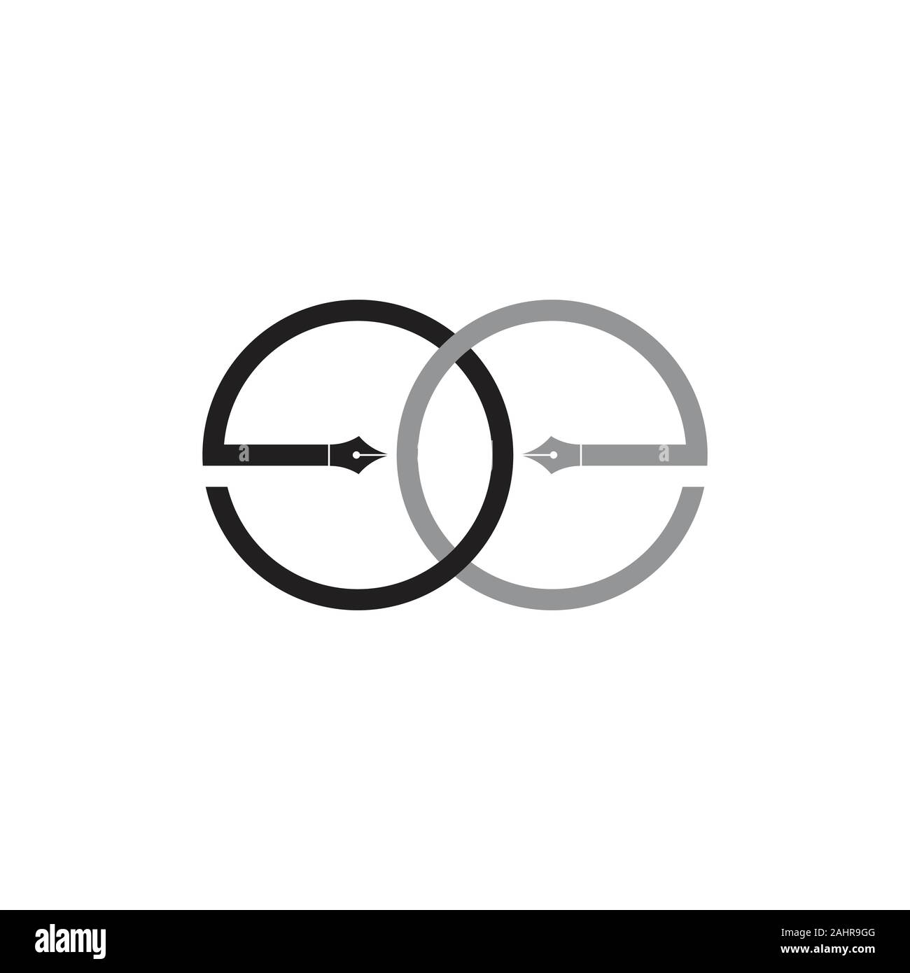 letter ee pen writer education symbol logo vector Stock Vector
