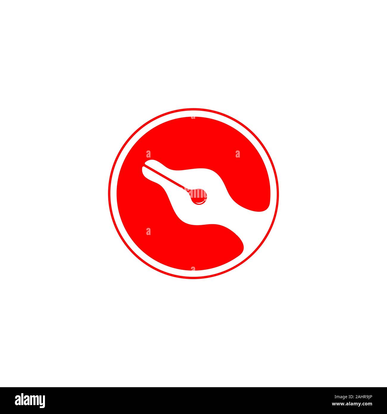 pen ink curves negative space design symbol logo vector Stock Vector