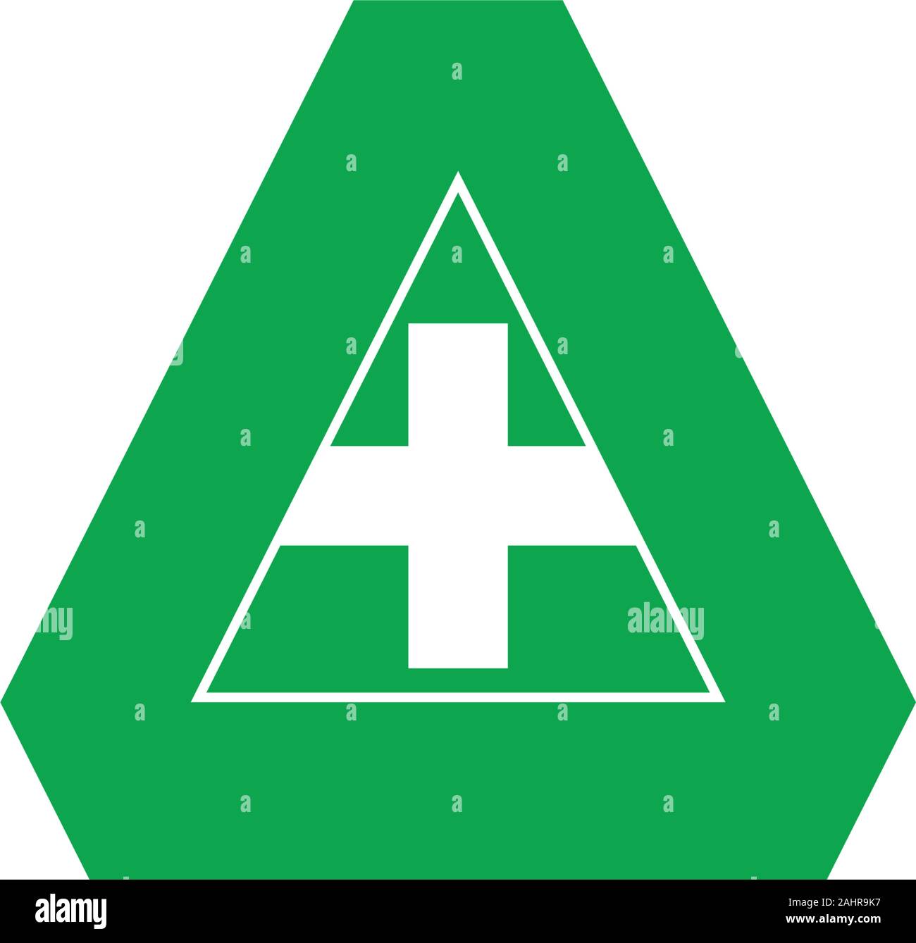 triangle plus medical logo vector Stock Vector Image & Art - Alamy