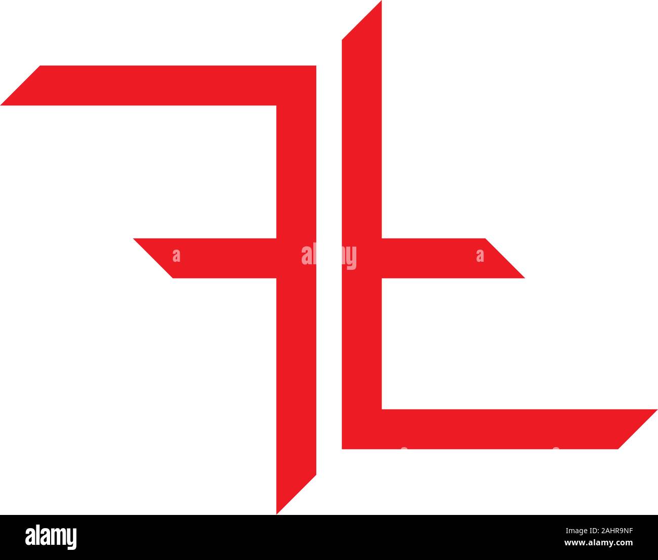 letter tf simple design line logo vector Stock Vector
