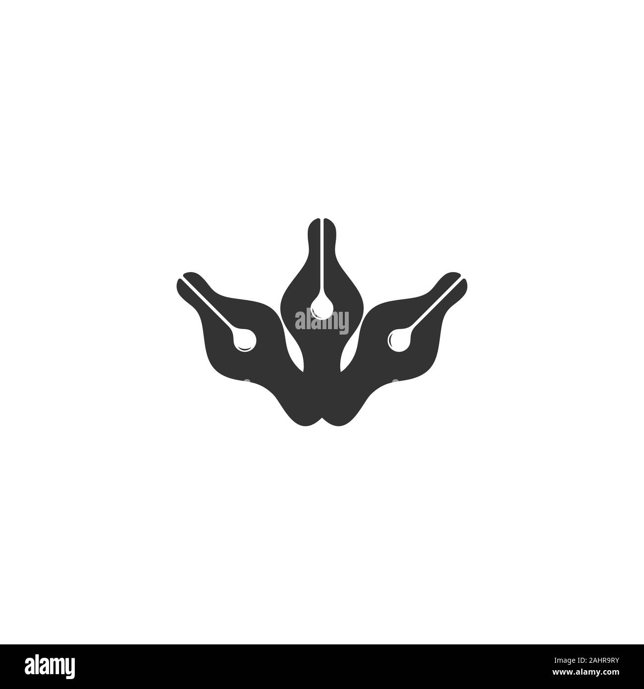 abstract pen ink water design symbol logo vector Stock Vector