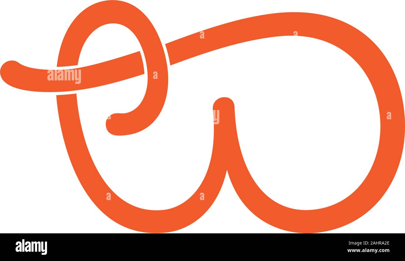 letter w curves ribbon thread design logo vector Stock Vector Image ...