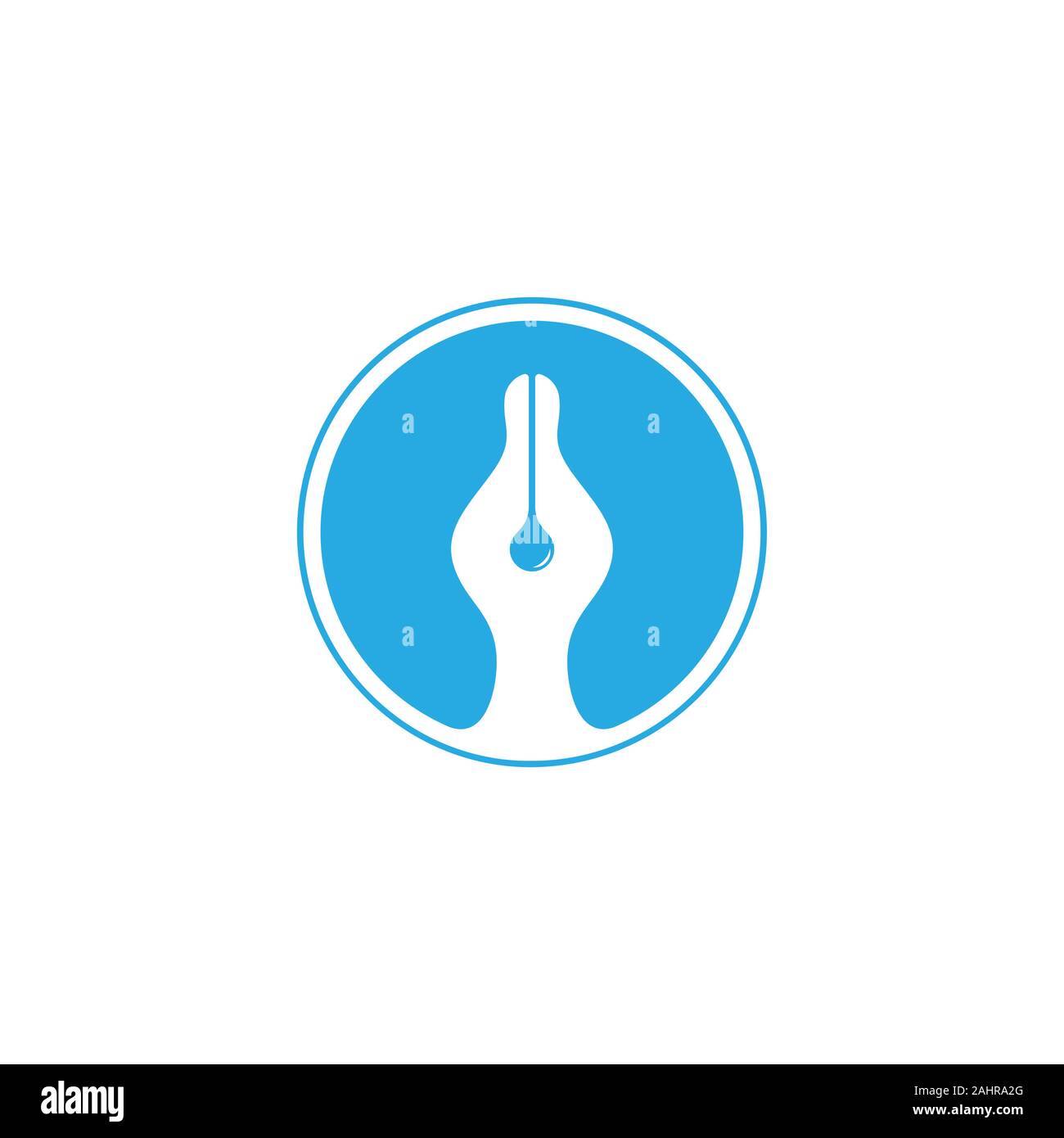 pen ink curves negative space design symbol logo vector Stock Vector
