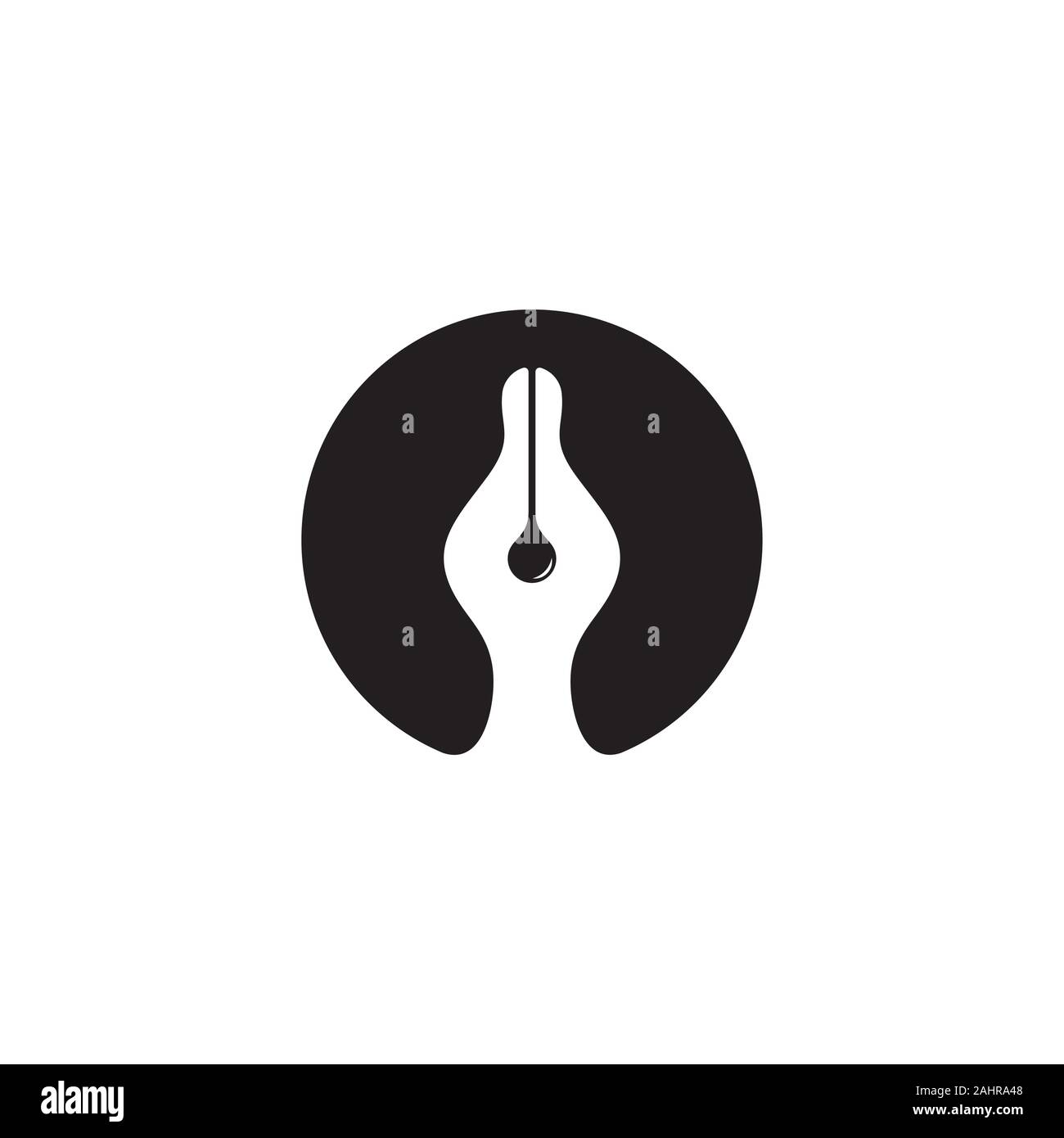 pen ink curves negative space design symbol logo vector Stock Vector