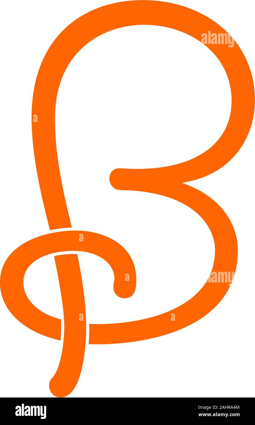 letter pb curves ribbon thread design logo vector Stock Vector