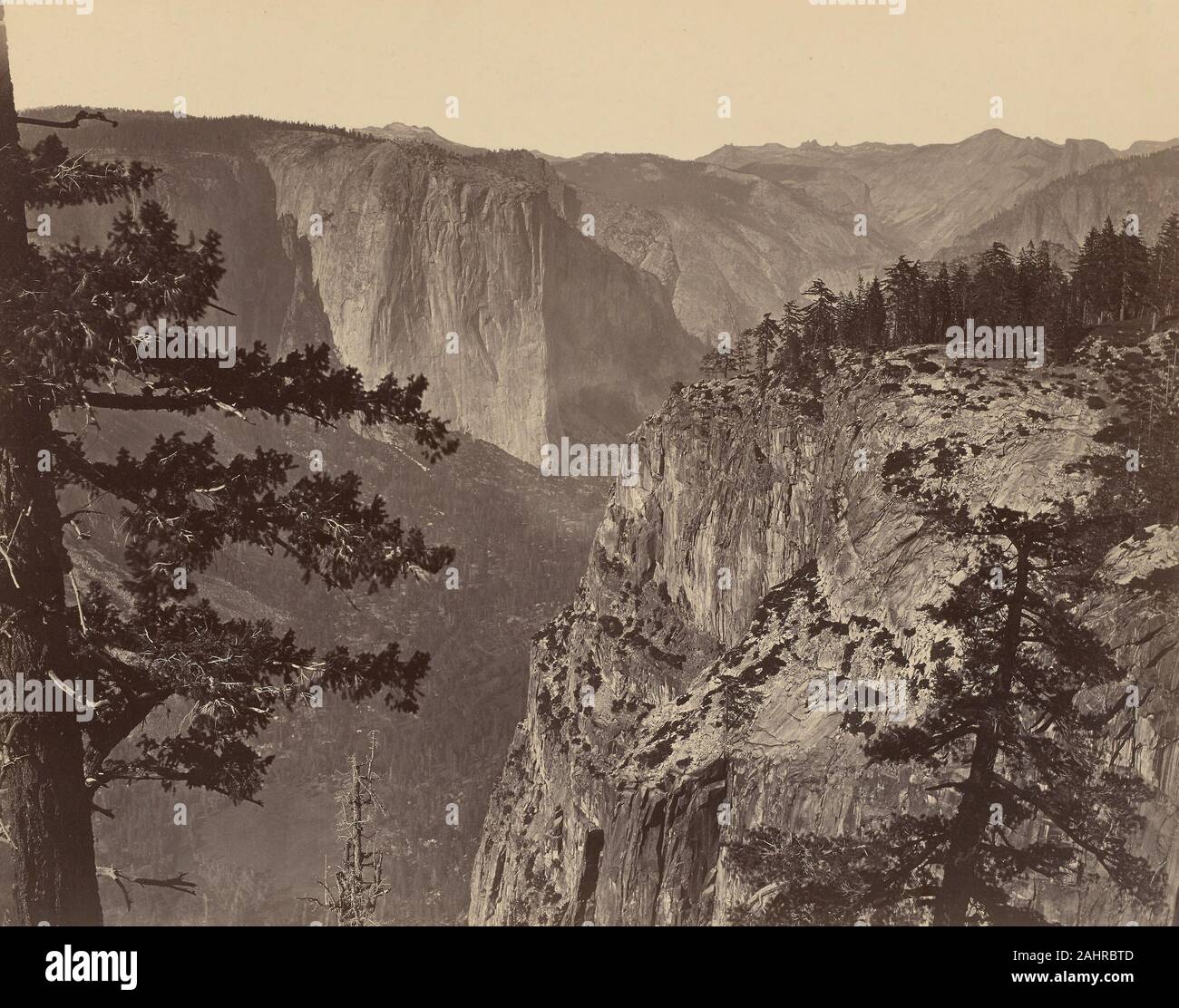 Carleton Watkins. First View of Yosemite Valley from the Mariposa Trail. 1865–1866. United States. Albumen print Stock Photo