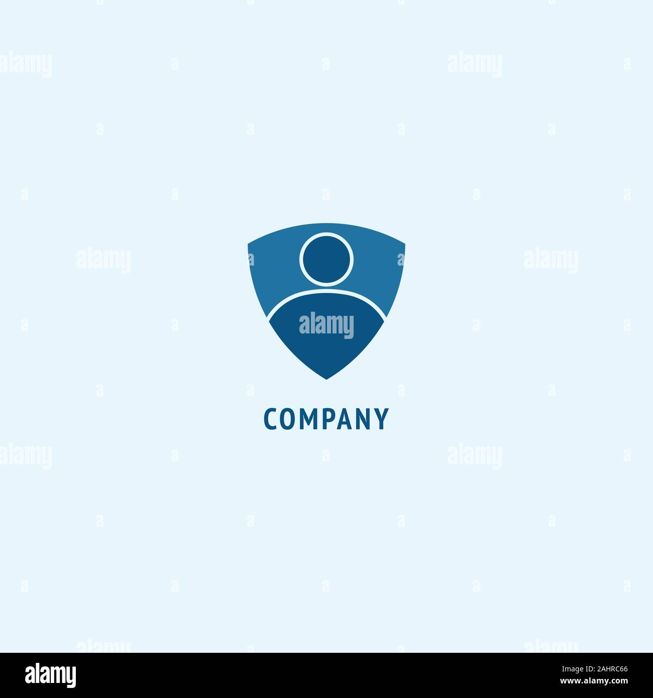 Personal Data Security Logo Design Template, Digital Security, Shield People Sign, Emblem Logo Concept Stock Vector
