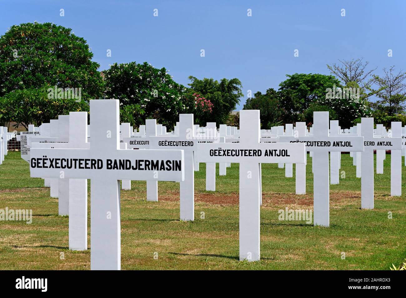 jakarta, indonesia – 2019.12.18: dutch field of honour and former japanese execution site at ancol in north jakarta Stock Photo