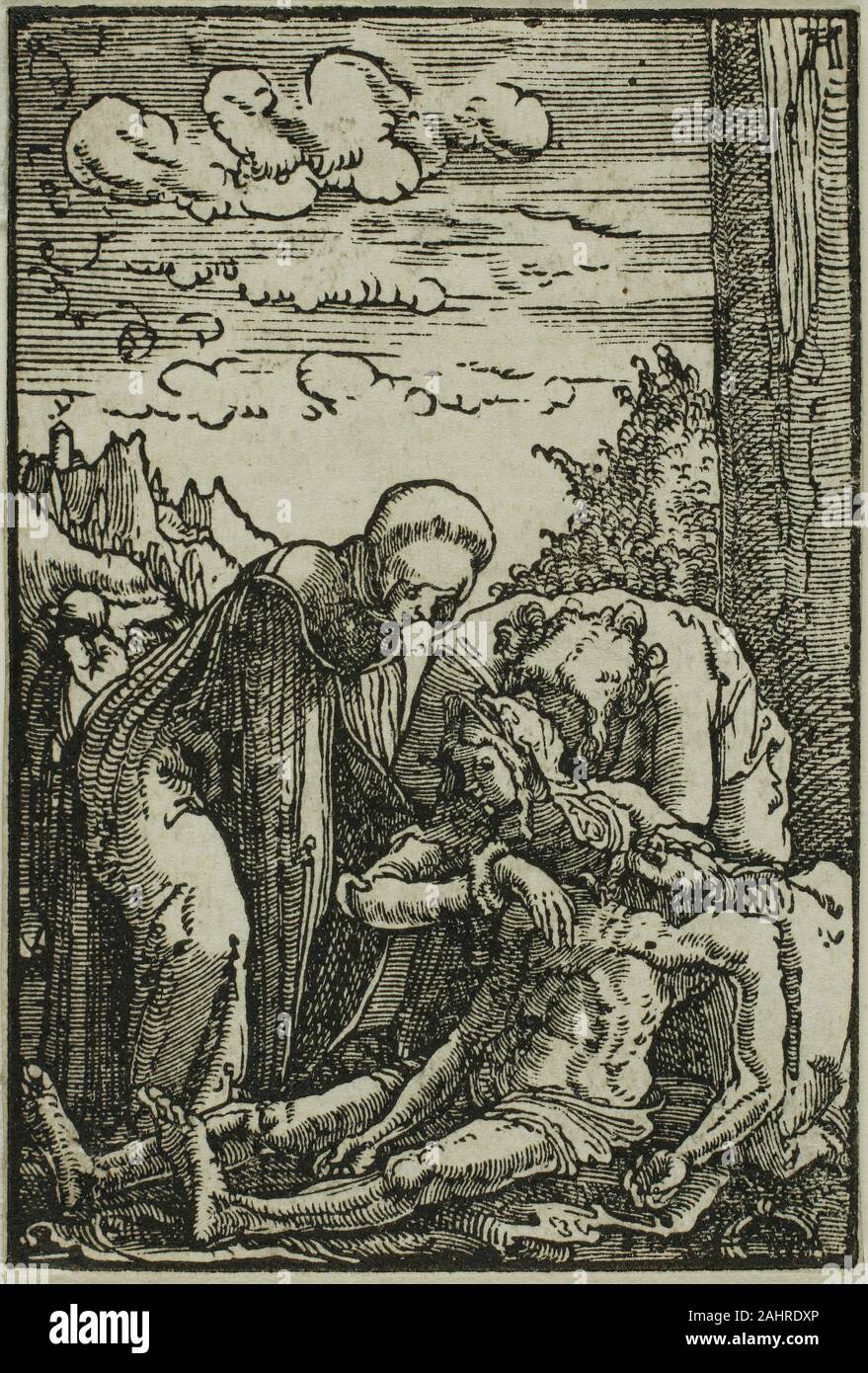 Albrecht Altdorfer. The Lamentation of the Virgin, from The Fall and Redemption of Man. 1510–1518. Germany. Woodcut in black on ivory laid paper Stock Photo