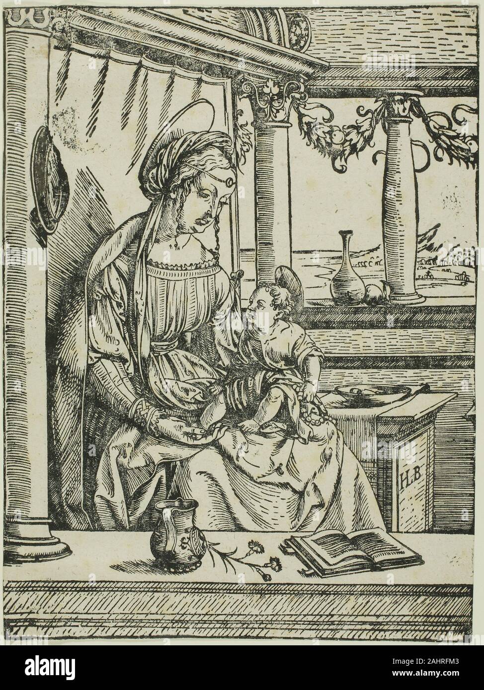 Hans Burgkmair, the elder. The Virgin and Child. 1493–1531. Germany. Woodcut on paper Stock Photo