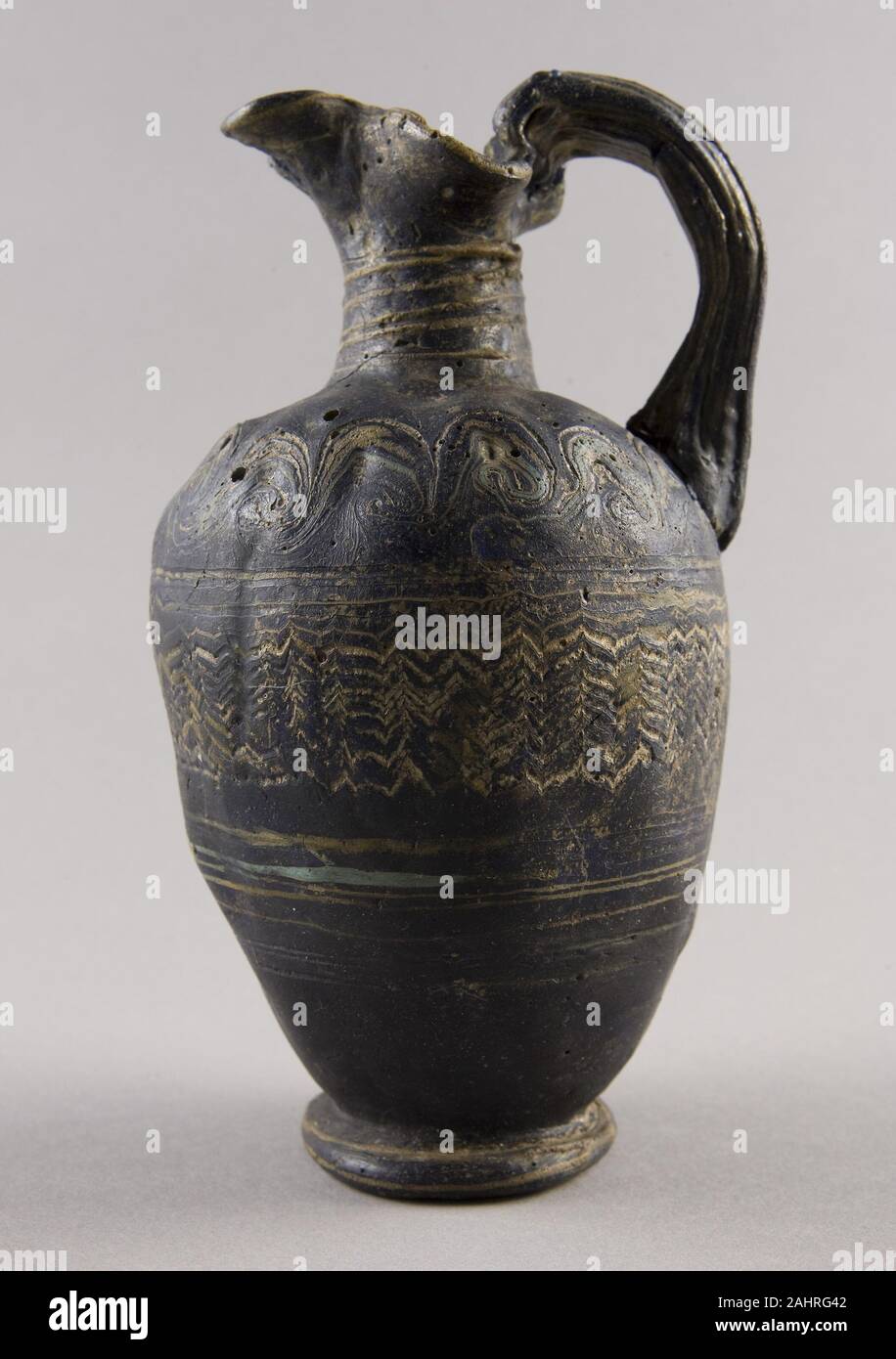 Ancient Egyptian. Pitcher. 600 BC–201 BC. Egypt. Glass Stock Photo