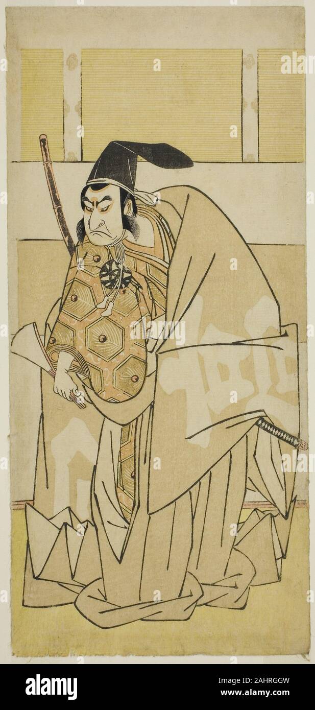 Katsukawa Shunsho. The Actor Nakamura Nakazo I as Ko no Moronao in the Play Kanadehon Chushingura, Performed at the Morita Theater in the Eighth Month, 1779. 1774–1784. Japan. Color woodblock print; hosoban Stock Photo