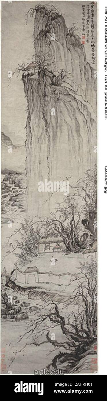 Mei Chong. The Plum Blossom Studio in the style of Li Cheng. 1685–1695. China. Hanging scroll; ink and light colors on paper Stock Photo