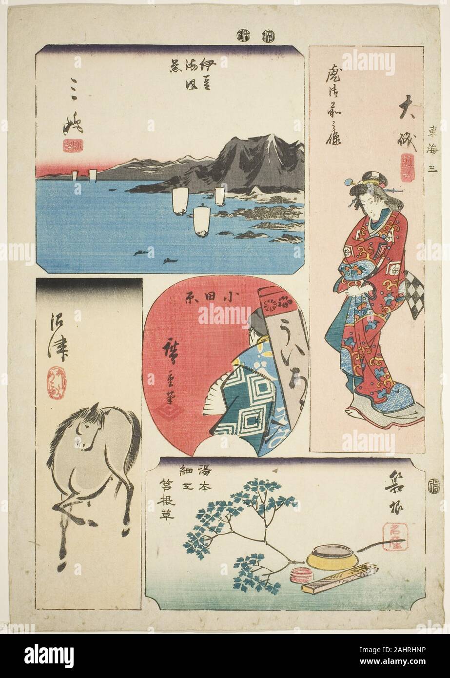 Framed Harimaze-e Woodblock Print Framed Harimaze-e Woodblock Print
