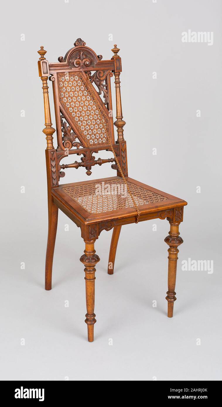 Jacob Keller. Side Chair. 1900. Germany. Walnut, caning Stock Photo