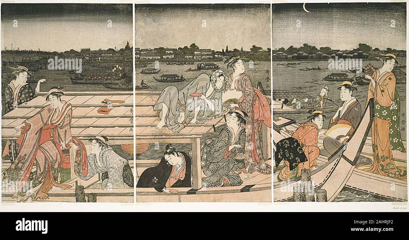 T omoba 舟の絵 Pleasure-Boating on the Sumida River, 1788/90, Kitagawa Utamaro