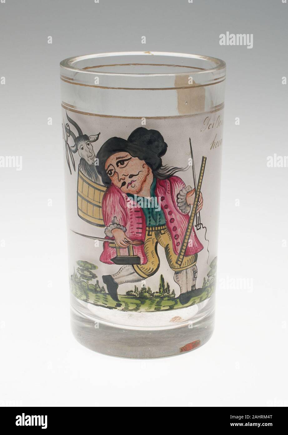 Beaker. 18451855. Germany. Glass; colorless, blown, stained and gilded