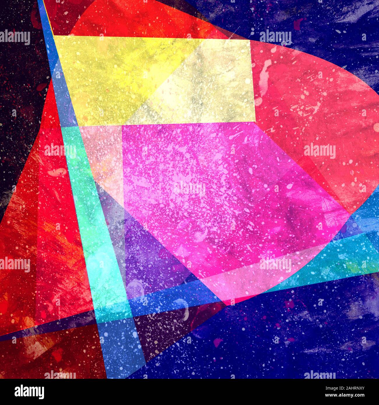 Watercolor abstract colorful background with geometry elements ...