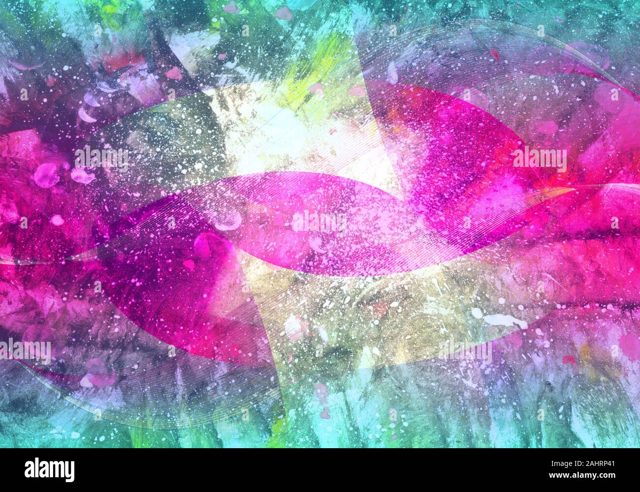 Watercolor abstract colorful background with geometry elements ...