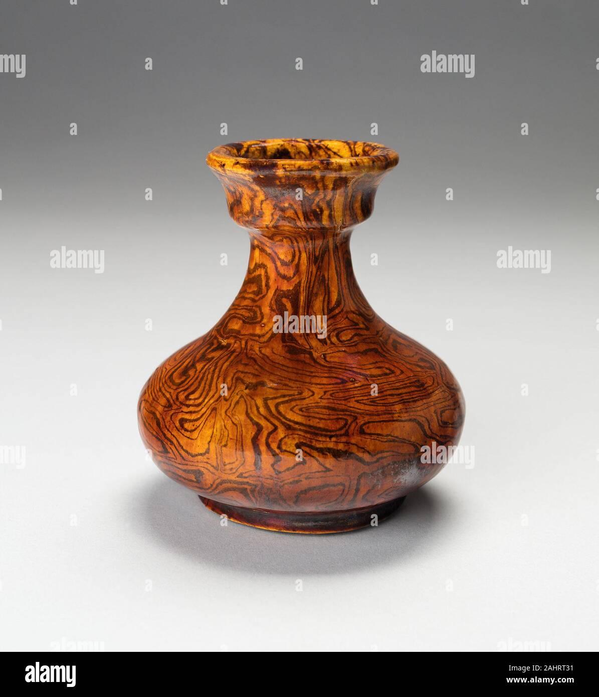 Chinese Blue Spotted White Glazed Ovoid Pottery Jar with Everted Mouth Chinese Blue Spotted White Glazed Ovoid Pottery Jar with Everted Mouth
