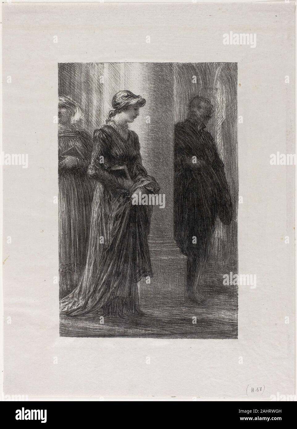 Henri Fantin-Latour. The Mastersingers of Nuremberg, Act I Walther and Eva Meet. 1881–1891. France. Lithograph in black on off-white chine Stock Photo