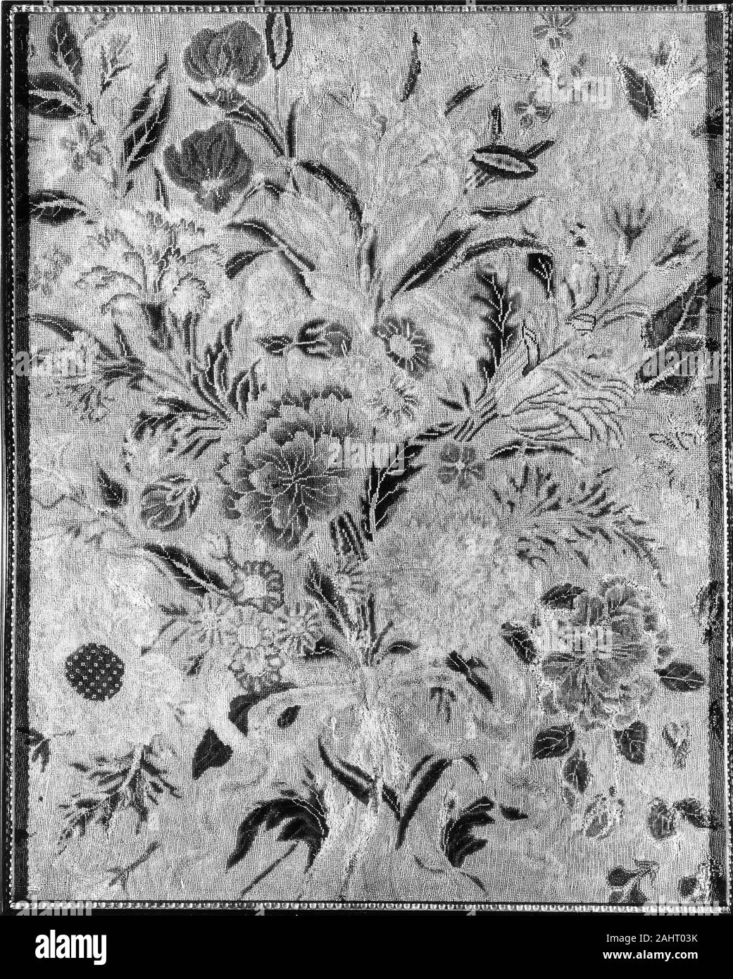 Picture (Needlework). 1701–1800. England. Linen, plain weave; embroidered with silk and wool Stock Photo