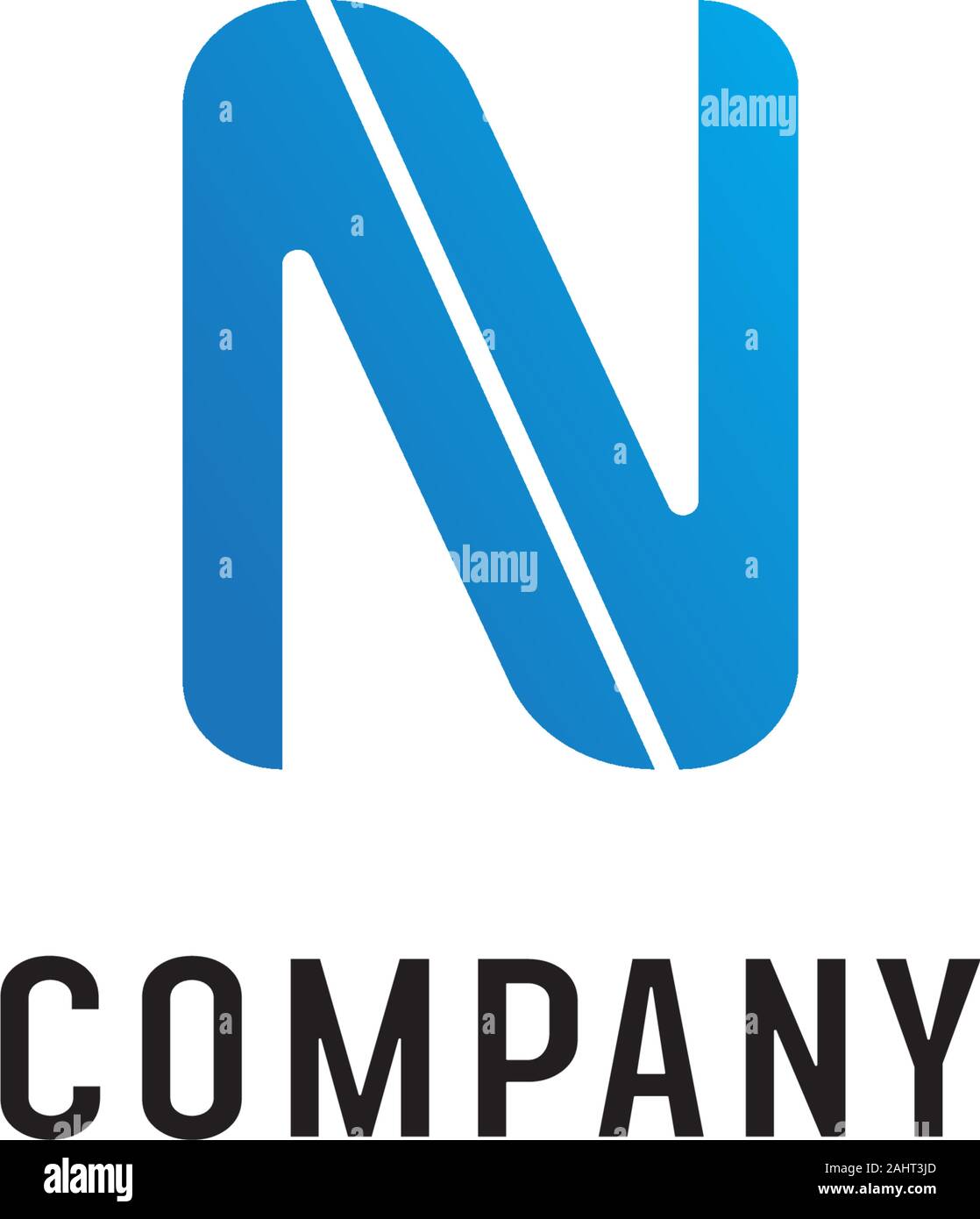 Letter N Alphabetic Logo Design Template Abjad Simple Clean 