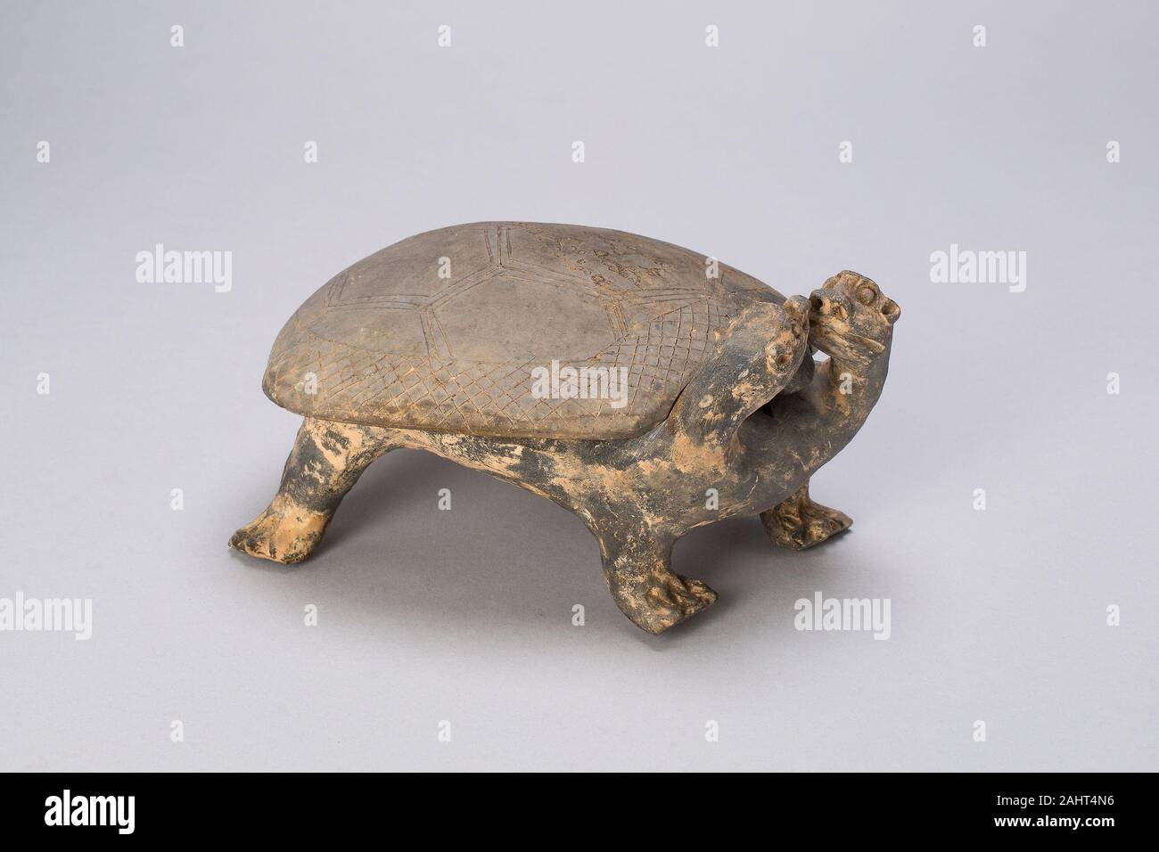 Inkstone in the Form of a Double-Headed Turtle. 200 AD–499 AD. China. Earthenware with molded and incised decoration Stock Photo