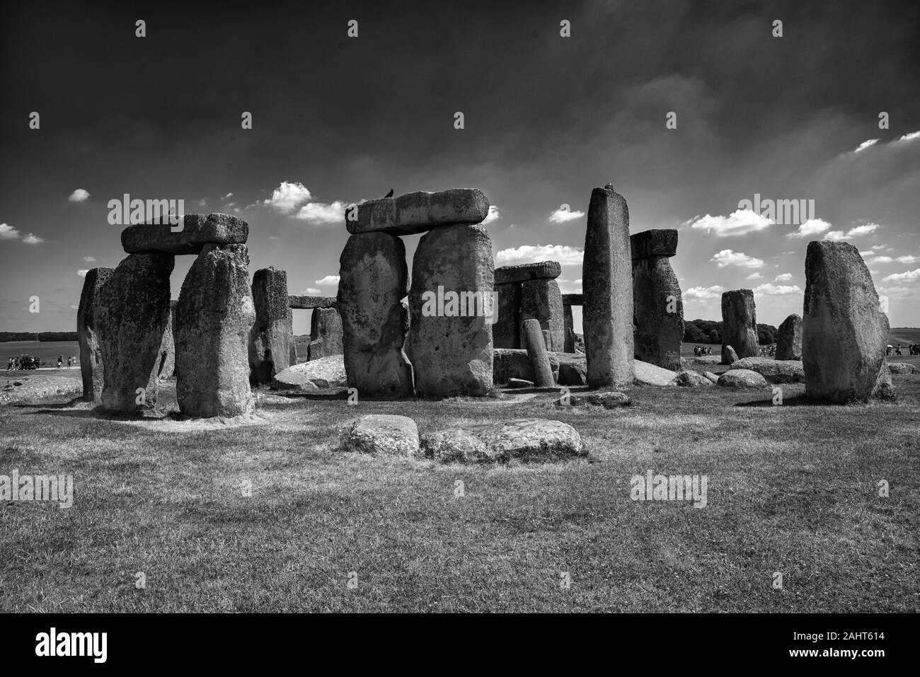 Stonehenge monument black and white Stock Photo
