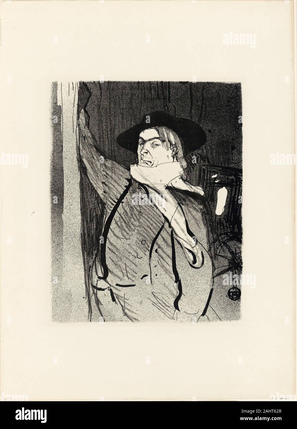 Henri de Toulouse-Lautrec. Portrait of Aristide Bruant, from Le Café-Concert. 1893. France. Lithograph on ivory wove paper Stock Photo