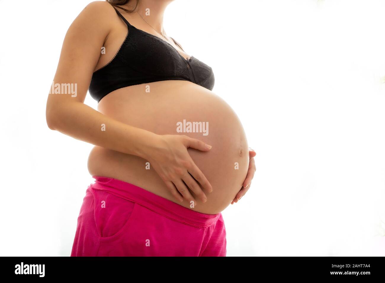 Pregnant girl with huge belly