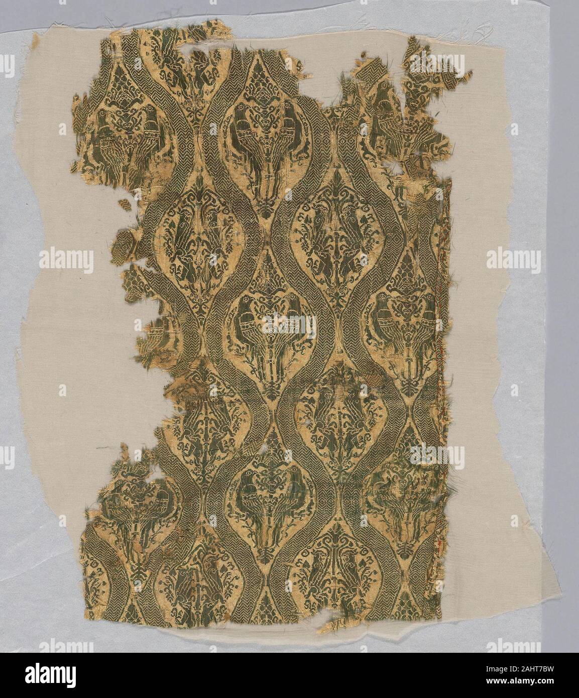 Coptic. Fragment. 1200–1250. Egypt. Silk; lampas technique Stock Photo
