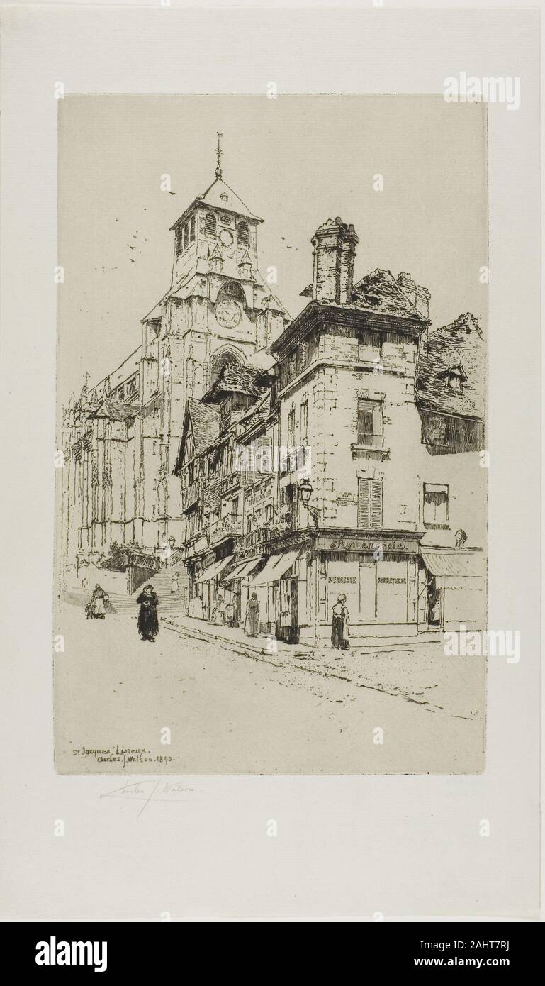 Charles John Watson. St. Jacques, Lisieux. 1890. England. Etching in