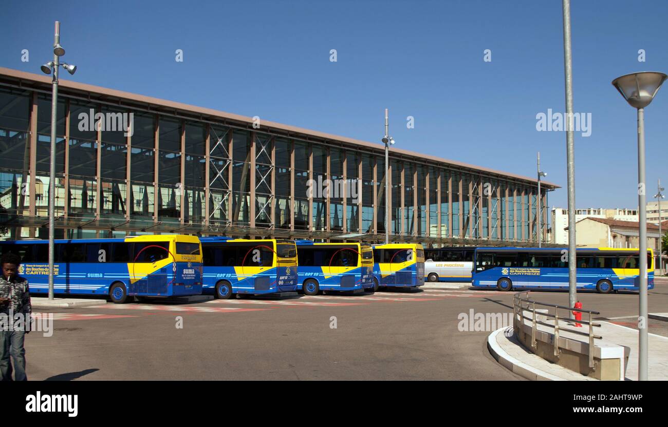 Marseille Gare Saint Charles Railway Station Bus Park Stock Photo Alamy