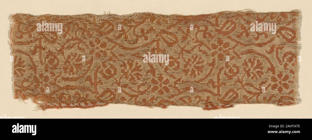 Fragment. 1601–1625. Netherlands. Linen and wool, compound weave (ie. Beiderwand or Lampas 2 1) Stock Photo