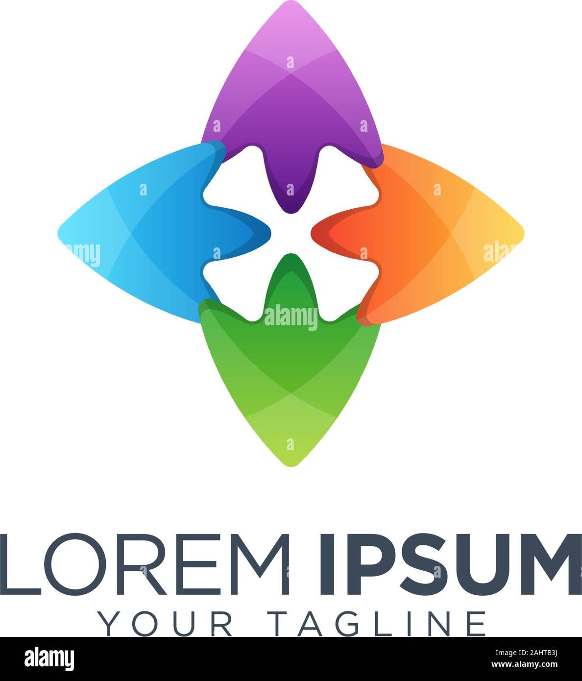 Colorful fidget spinner logo design template vector isolated Stock