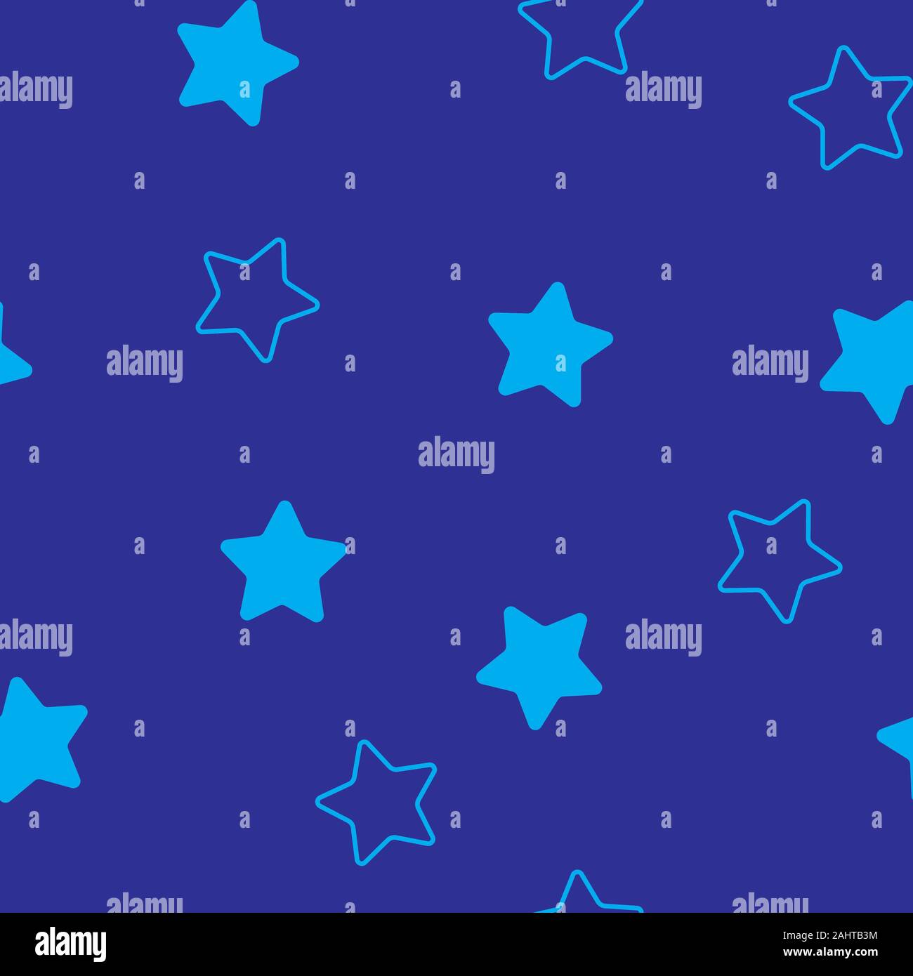 Seamless abstract blue star background. Vector image Stock Vector