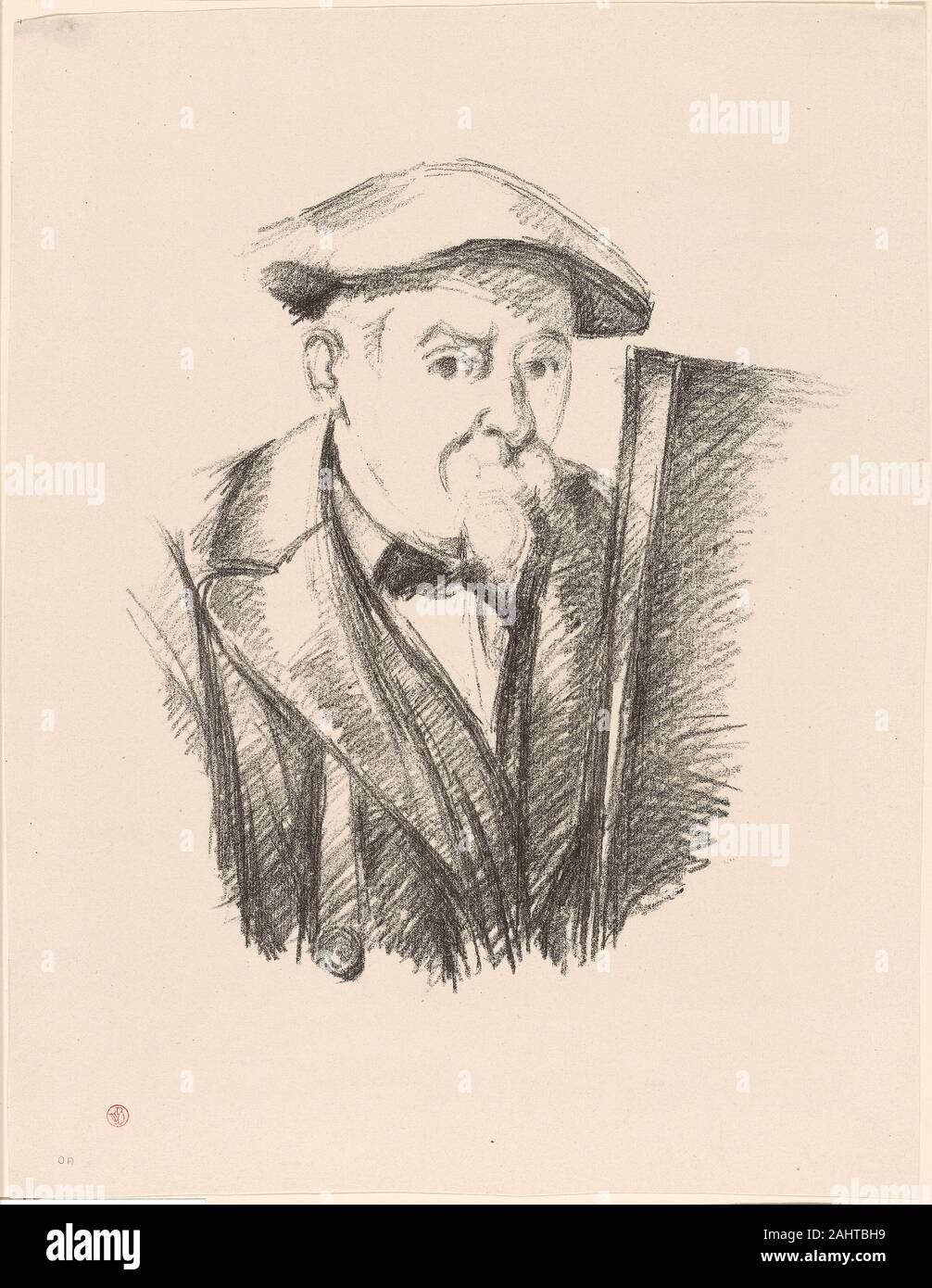 Paul Cézanne. Self-Portrait. 1898. France. Lithograph in black on cream laid paper Stock Photo