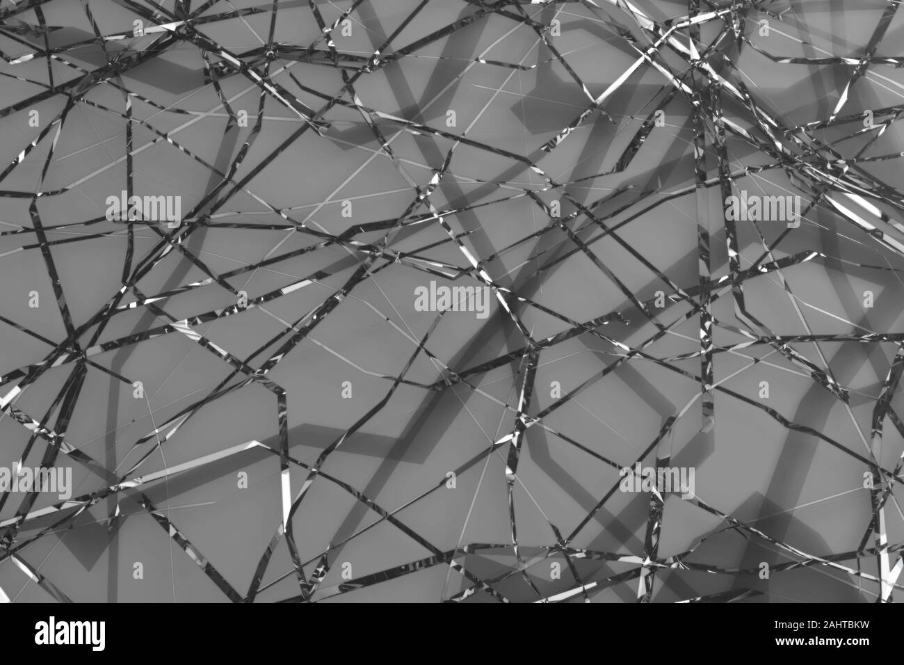 Shattered glass with dimmed light. Stock Photo