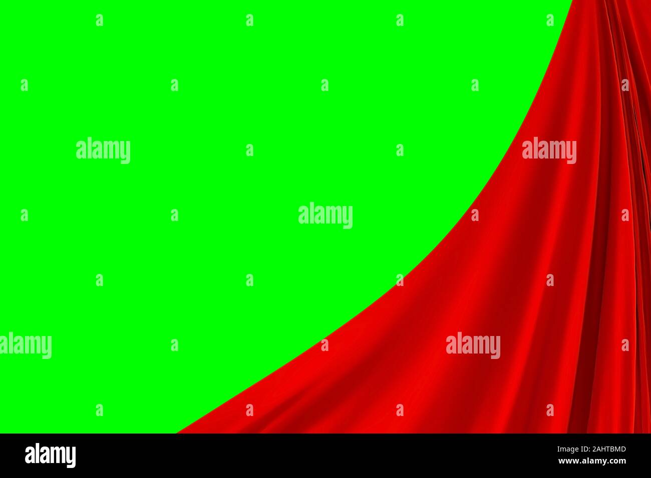 Side Curtain Reveal On A Green Screen Stock Photo 337982189 Alamy