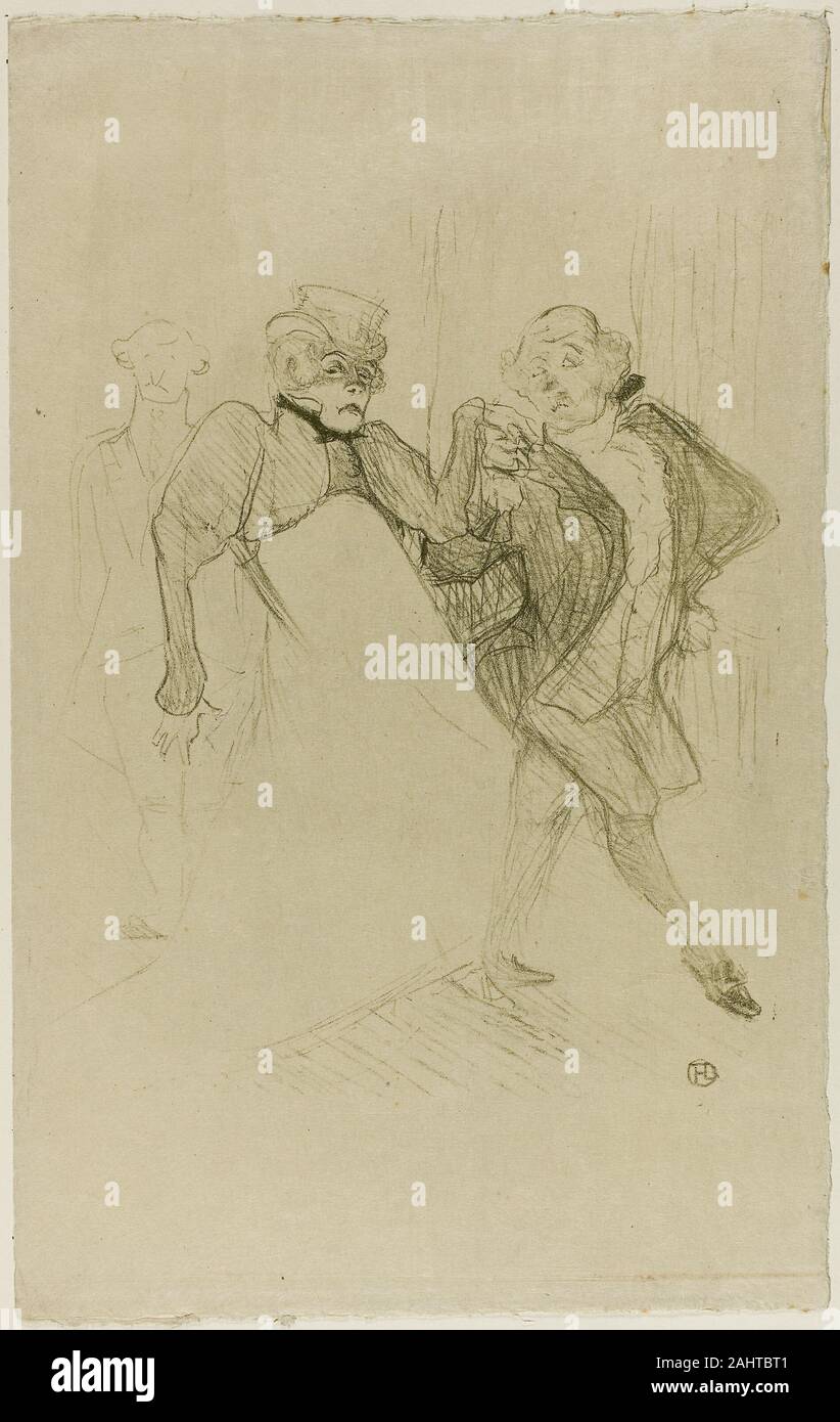 Henri de Toulouse-Lautrec. Réjane and Galipaux, in Madame Sans-Gêne. 1893. France. Color lithograph on cream laid Japanese paper Stock Photo