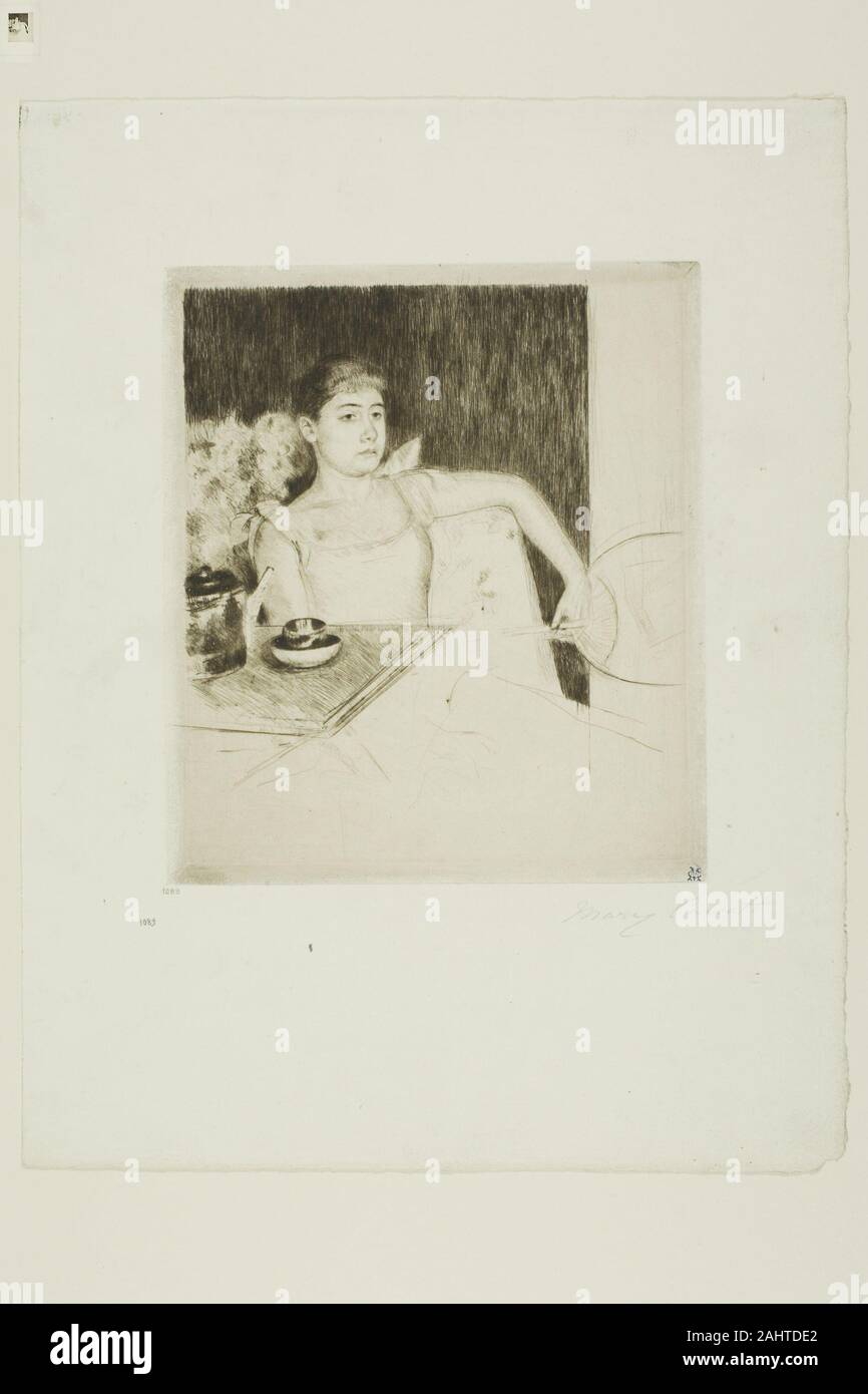Mary Cassatt. Tea. 1890. United States. Etching on ivory laid paper Stock Photo