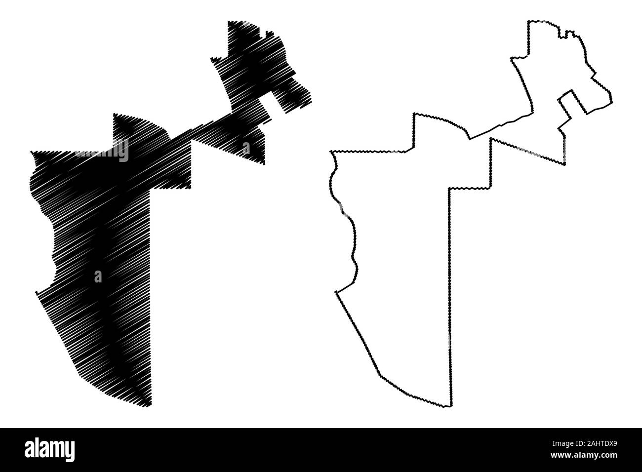 Al Rayyan (State of Qatar, Municipalities of Qatar) map vector ...