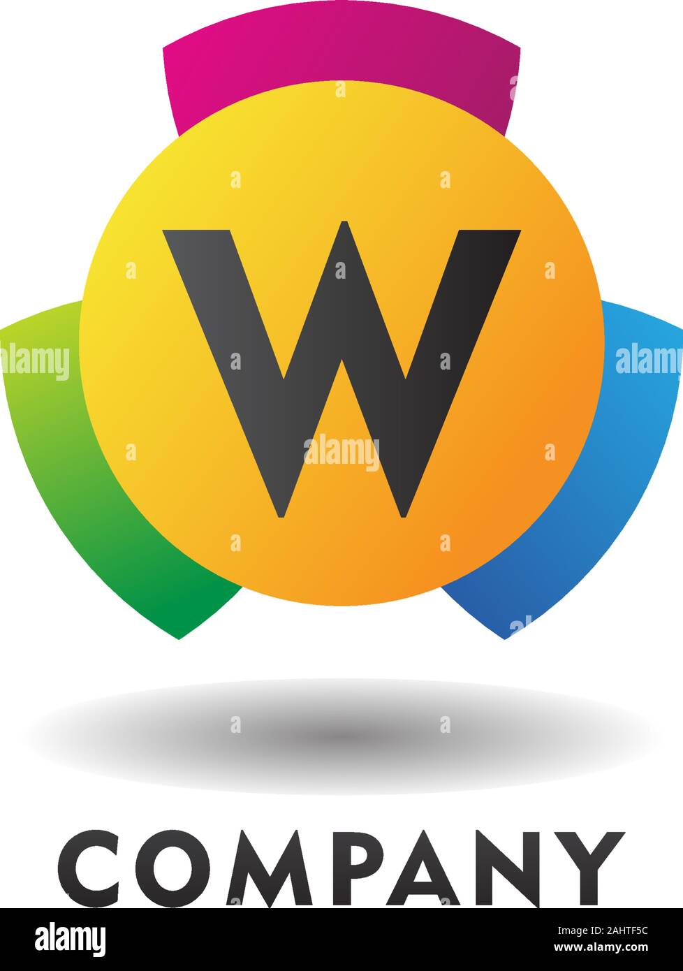 Letter W Cheerful Logo Concept, Colorful Alphabetical Logo Design ...