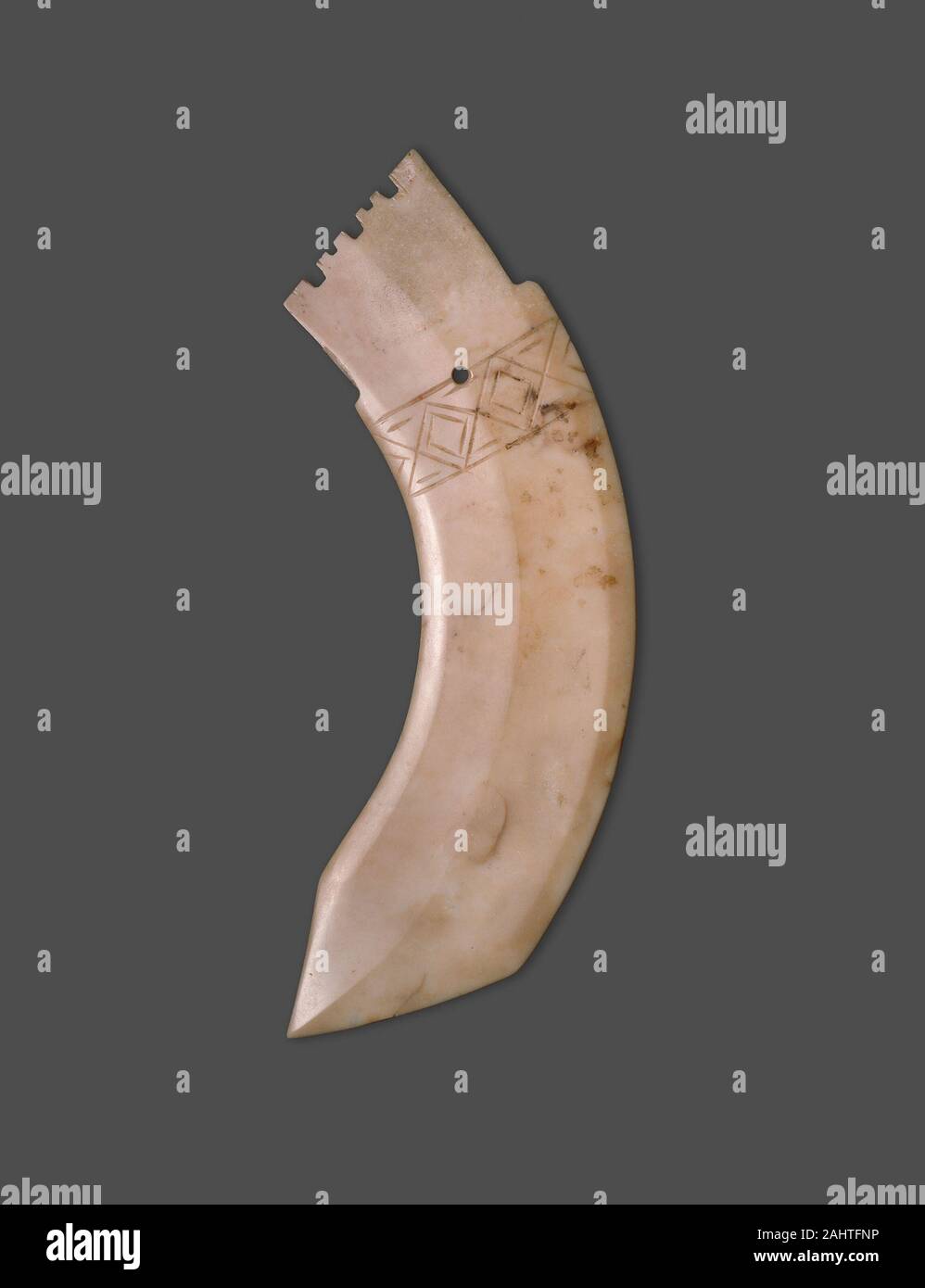 Curved Dagger-Blade (ge). 1300 BC–1000 BC. China. Jade Stock Photo