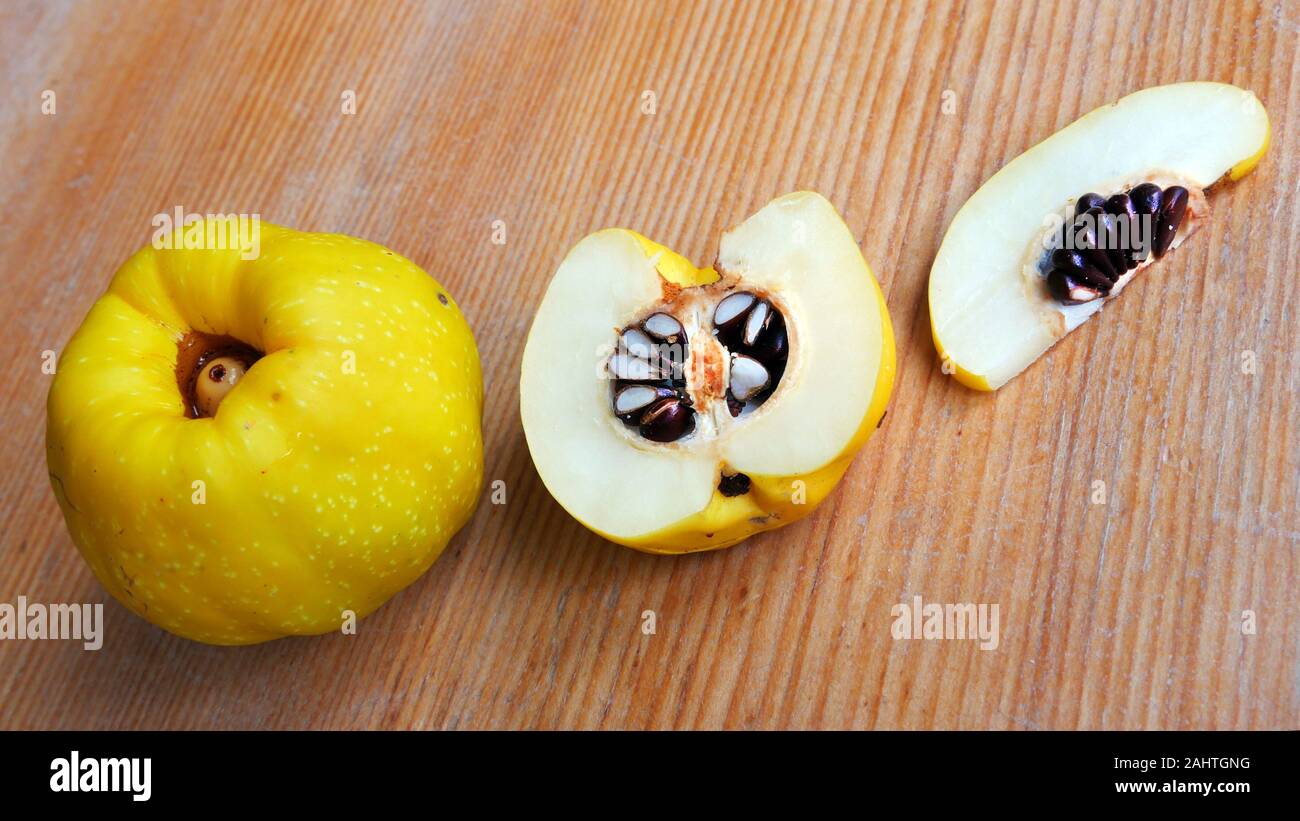Fruit of Japanese quince. Autumn harvest Stock Photo Alamy