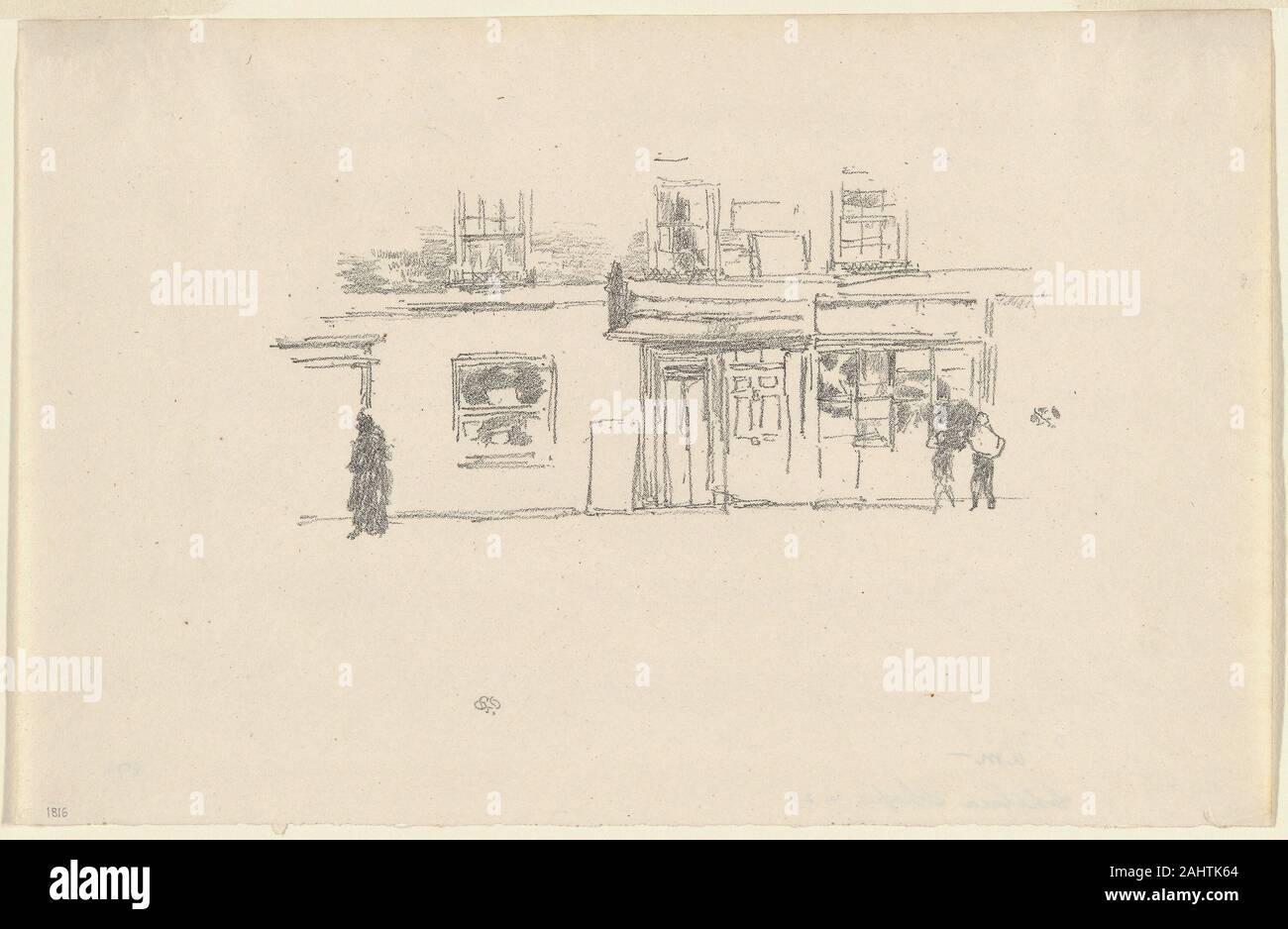 James McNeill Whistler. Chelsea Shops. 1888. United States. Transfer lithograph in black ink on ivory laid paper Stock Photo