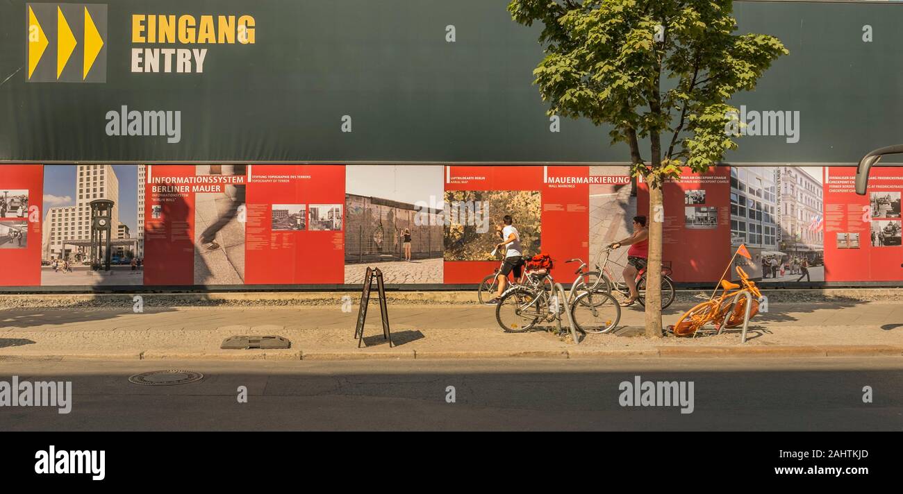 visitors at berlin wall history mile Stock Photo