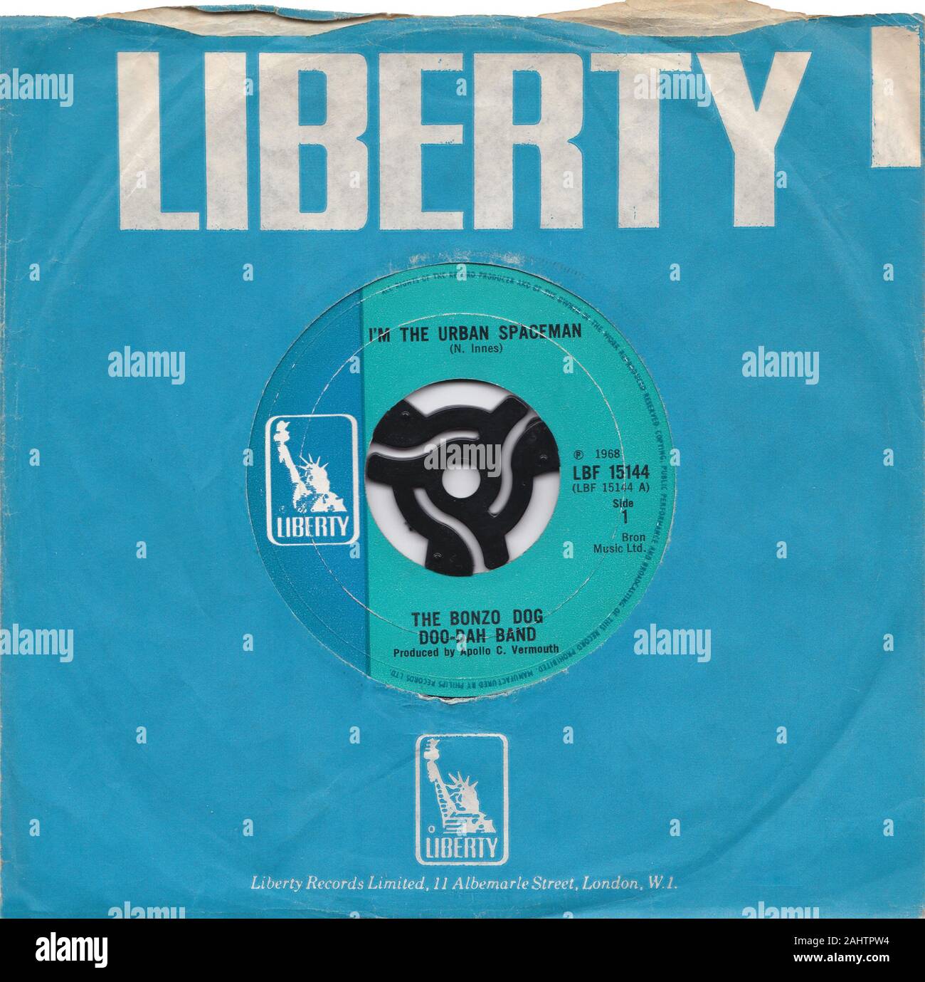 The 1968 single of 'I'm the Urban Spaceman' by The Bonzo Dog DoDah